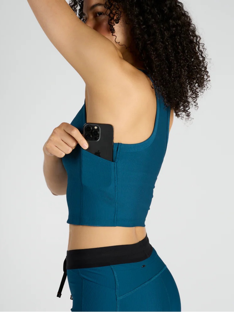 Bandit Running Built In Bra Teal Race Top Women’s Small Nwt — image 3 of 8